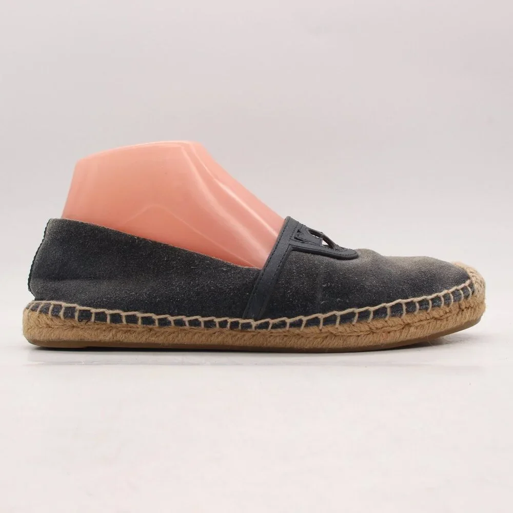 Tory Burch Blue Suede Espadrille Womens Size 7.5 Loafers Slip on Shoes